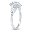 Thumbnail Image 2 of Certified Pear-Shaped Diamond Double Halo Engagement Ring 1-1/5 ct tw 14K White Gold