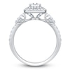 Thumbnail Image 4 of Certified Pear-Shaped Diamond Double Halo Engagement Ring 1-1/5 ct tw 14K White Gold