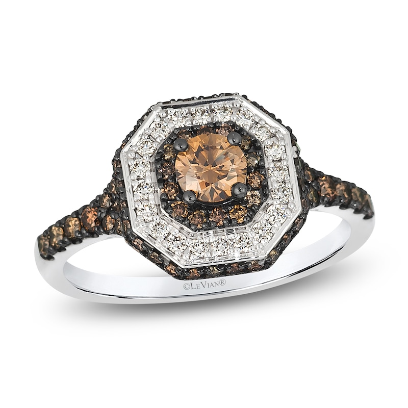 Main Image 1 of Le Vian Diamond Octagon Frame Ring 7/8 ct tw 14K Vanilla Gold