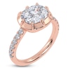 Thumbnail Image 2 of Cushion-Cut Lab-Grown Diamond East-West Engagement Ring 3-1/4 ct tw 14K Rose Gold