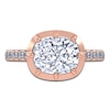 Thumbnail Image 3 of Cushion-Cut Lab-Grown Diamond East-West Engagement Ring 3-1/4 ct tw 14K Rose Gold