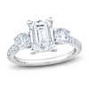 Thumbnail Image 1 of Emerald-Cut & Round-Cut Lab-Grown Diamond Three-Stone Engagement Ring 3 ct tw 14K White Gold