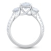 Thumbnail Image 2 of Emerald-Cut & Round-Cut Lab-Grown Diamond Three-Stone Engagement Ring 3 ct tw 14K White Gold