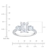 Thumbnail Image 4 of Emerald-Cut & Round-Cut Lab-Grown Diamond Three-Stone Engagement Ring 3 ct tw 14K White Gold