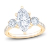 Thumbnail Image 1 of Marquise & Round-Cut Lab-Grown Diamond Three-Stone Engagement Ring 3 ct tw 14K Yellow Gold