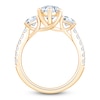 Thumbnail Image 2 of Marquise & Round-Cut Lab-Grown Diamond Three-Stone Engagement Ring 3 ct tw 14K Yellow Gold