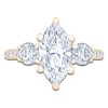 Thumbnail Image 3 of Marquise & Round-Cut Lab-Grown Diamond Three-Stone Engagement Ring 3 ct tw 14K Yellow Gold