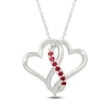 Thumbnail Image 1 of Lab-Created Ruby Intertwining Hearts Necklace Sterling Silver 18"