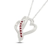 Thumbnail Image 2 of Lab-Created Ruby Intertwining Hearts Necklace Sterling Silver 18"