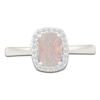 Thumbnail Image 2 of Cushion-Cut Lab-Created Opal & White Lab-Created Sapphire Halo Ring Sterling Silver
