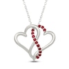 Thumbnail Image 1 of Lab-Created Ruby Intertwining Hearts Necklace Sterling Silver 18"