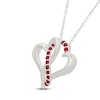 Thumbnail Image 2 of Lab-Created Ruby Intertwining Hearts Necklace Sterling Silver 18"