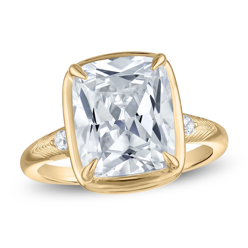Main Image 1 of Cushion-Cut Lab-Grown Diamond Engagement Ring 5-1/5 ct tw 14K Yellow Gold