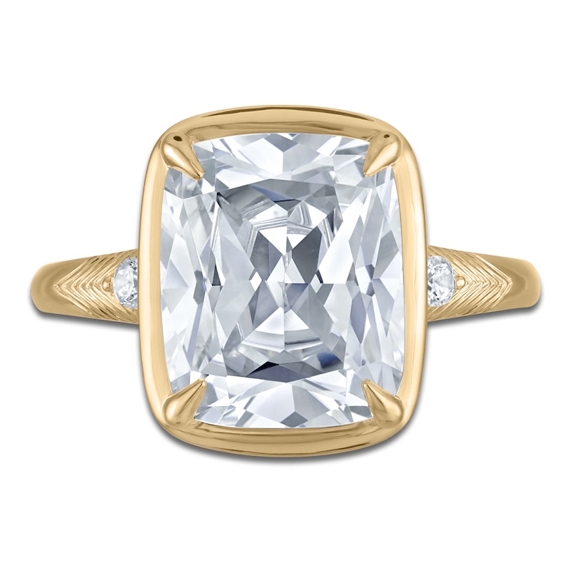 Main Image 3 of Cushion-Cut Lab-Grown Diamond Engagement Ring 5-1/5 ct tw 14K Yellow Gold