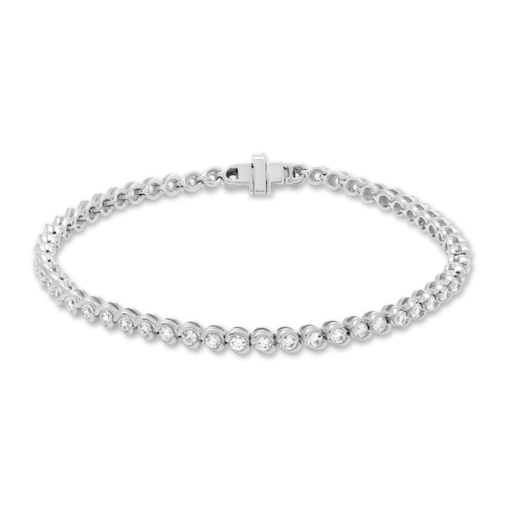 Diamond Tennis Bracelet 2 ct tw Round 18K White Gold
