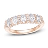 Thumbnail Image 1 of Certified Oval & Round-Cut Diamond Scalloped Edge Anniversary Ring 1-1/2 ct tw 14K Rose Gold