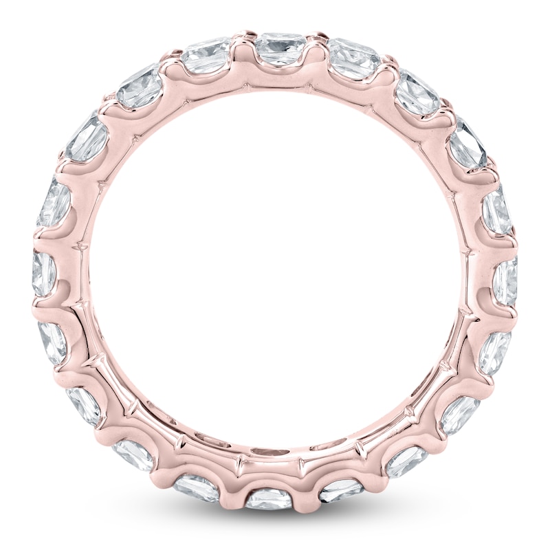 Main Image 2 of Certified Cushion-Cut Diamond Eternity Band 3-1/4 to 4 ct tw 14K Rose Gold