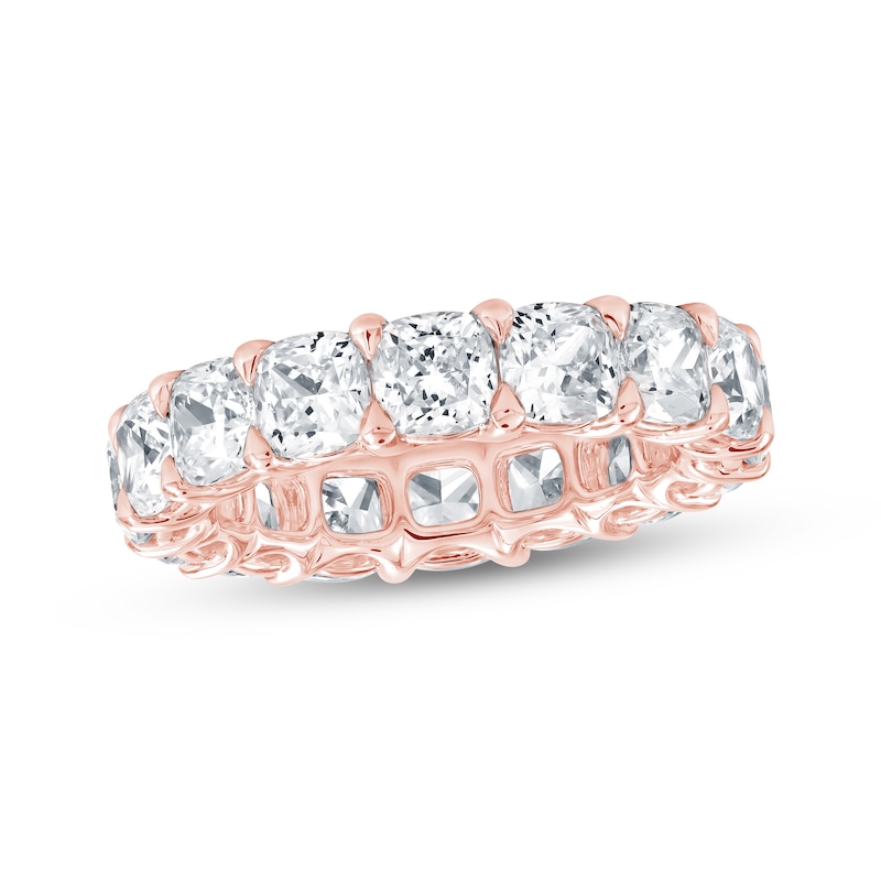 Main Image 1 of Cushion-Cut Lab-Grown Diamond Eternity Band 6-3/4 to 8-5/8 ct tw 14K Rose Gold