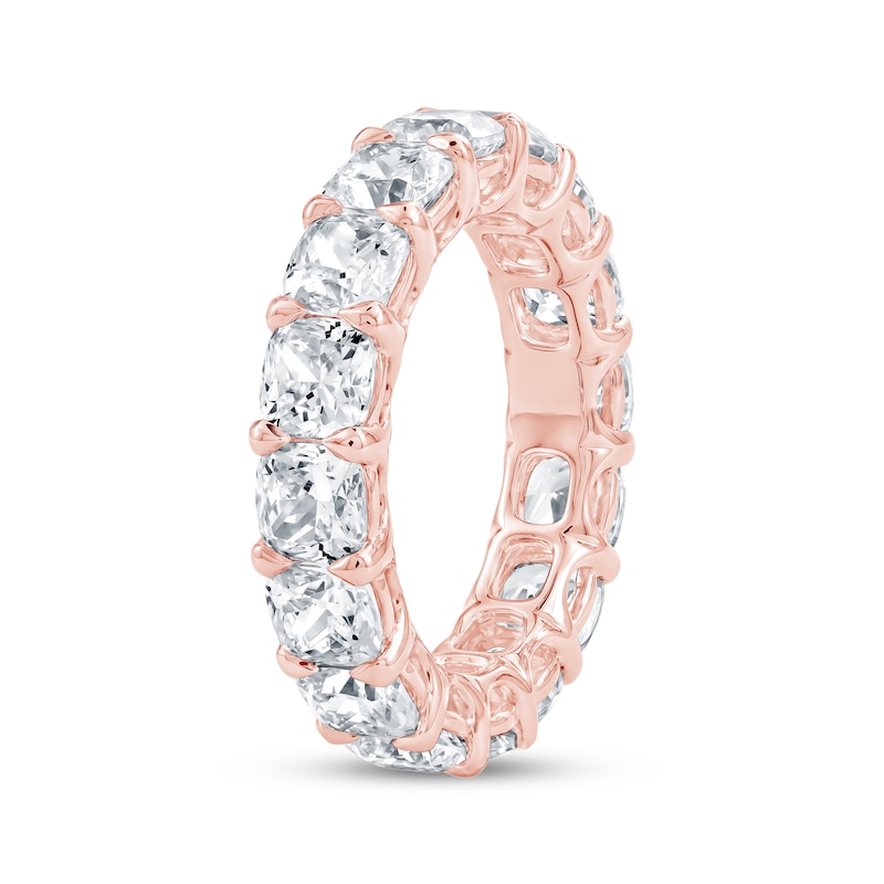 Main Image 2 of Cushion-Cut Lab-Grown Diamond Eternity Band 6-3/4 to 8-5/8 ct tw 14K Rose Gold