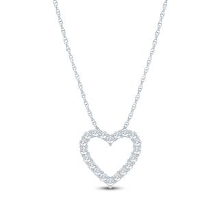 Jared Signature Lab-Grown Diamond Heart Outline Necklace 1/4 ct tw 14K White Gold