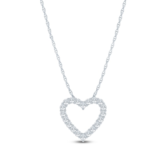 Jared Signature Lab-Grown Diamond Heart Outline Necklace 1/4 ct tw 14K White Gold