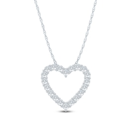 Jared Signature Lab-Grown Diamond Heart Outline Necklace 1/2 ct tw 14K White Gold