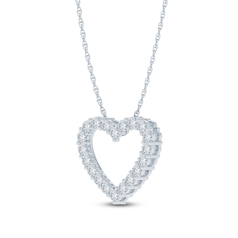 Main Image 2 of Jared Signature Lab-Grown Diamond Heart Outline Necklace 1/2 ct tw 14K White Gold