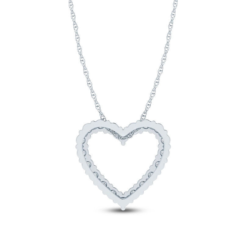 Main Image 3 of Jared Signature Lab-Grown Diamond Heart Outline Necklace 1/2 ct tw 14K White Gold