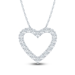 Jared Signature Lab-Grown Diamond Heart Outline Necklace 1 ct tw 14K White Gold