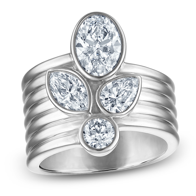 Main Image 1 of Jared Signature Multi-Shape Lab-Grown Diamond Bezel-Set Ring 2-1/2 ct tw Sterling Silver