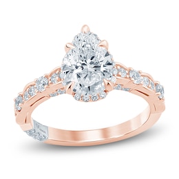 Pnina Tornai Lab-Grown Diamond Pear-Shaped Hidden Halo Engagement Ring 2 ct tw 14K Rose Gold
