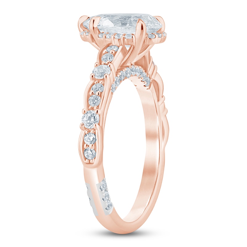 Main Image 2 of Pnina Tornai Lab-Grown Diamond Pear-Shaped Hidden Halo Engagement Ring 2 ct tw 14K Rose Gold