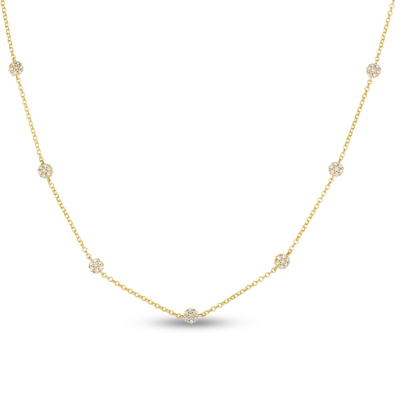 Le Vian Diamond Necklace 7/8 ct tw Round 14K Honey Gold