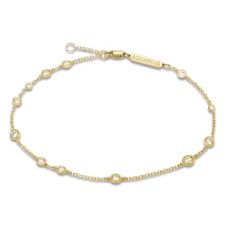 Constellations by Jared Lab-Grown Diamond Aquarius Bracelet 1/2 ct tw 10K Yellow Gold 7.5"