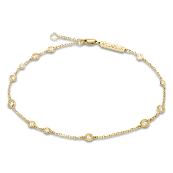 Constellations by Jared Lab-Grown Diamond Aquarius Bracelet 1/2 ct tw 10K Yellow Gold 7.5"