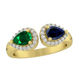 Color Stone Couple's Ring