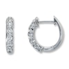 Thumbnail Image 0 of Diamond Hoop Earrings 1/2 ct tw Round-cut 14K White Gold