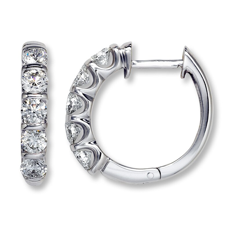 Men's 1/2 CT. T.W. Diamond Hoop Earrings in 10K Gold