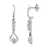 Diamond Dangle Earrings 1/10 ct tw Round-cut 10K White Gold