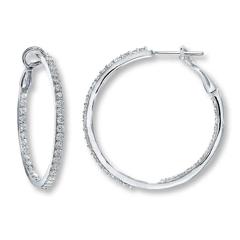 Main Image 1 of Diamond Earrings 1-3/8 ct tw Round-cut 14K White Gold