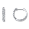 Thumbnail Image 0 of Diamond Hoop Earrings 1/8 ct tw Round-cut 10K White Gold