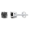 Thumbnail Image 1 of Black Diamond Earrings 2 ct tw Round-Cut 10K White Gold