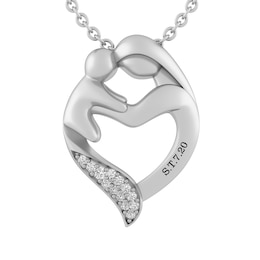 1/20 ct tw Diamond Mother and Child Necklace (1 Line)