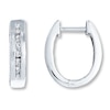 Thumbnail Image 0 of Diamond Hoop Earrings 1/8 ct tw Round-cut 10K White Gold