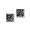 Black Diamond Earrings 1/10 ct tw Round-Cut Sterling Silver