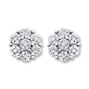 Thumbnail Image 0 of Diamond Flower Earrings 1/15 ct tw Round-cut Sterling Silver
