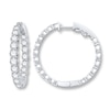 Diamond Hoop Earrings 5 ct tw Round-cut 14K White Gold