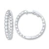 Thumbnail Image 1 of Diamond Hoop Earrings 5 ct tw Round-cut 14K White Gold