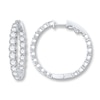 Thumbnail Image 0 of Diamond Hoop Earrings 5 ct tw Round-cut 14K White Gold