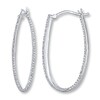 Thumbnail Image 1 of Hoop Earrings 1/6 ct tw Diamonds Sterling Silver